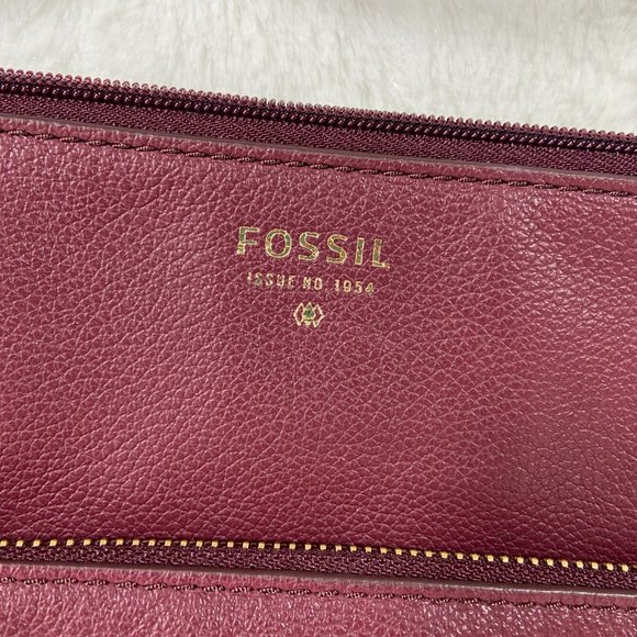 Fossil Tinsley Cabernet Pebbled Leather Crossbody Handbag SHB1788 NWT - Picture 3 of 13